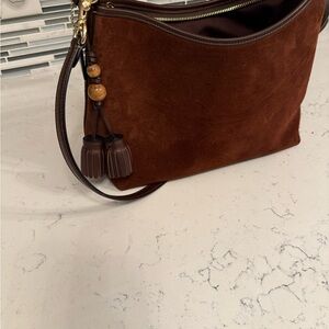 Coach Brown Suede Shoulder Bag